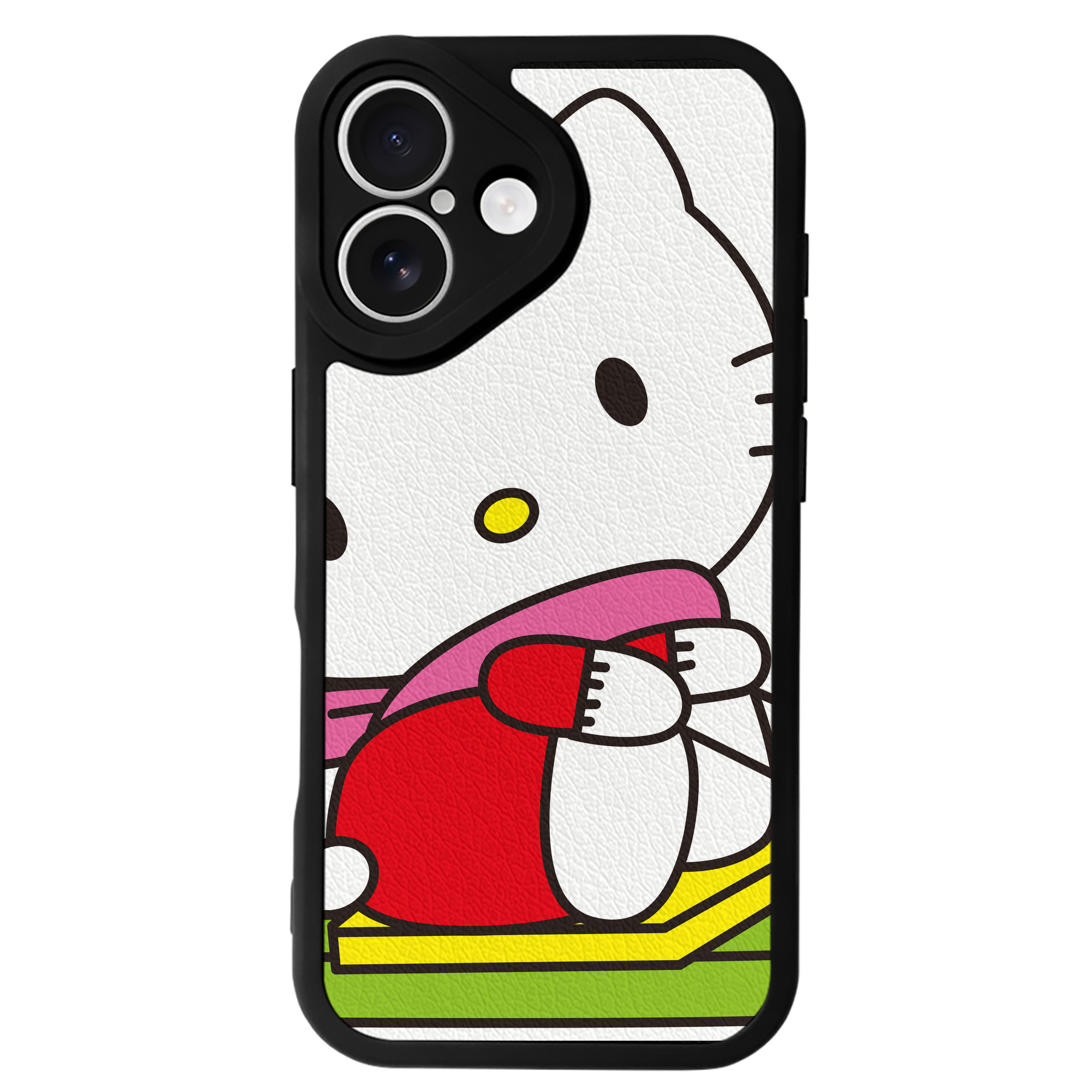 （画像用） Hello Kitty ハローキティ 【iPhone 16シリーズ対応】シリコンスマホケース（レザー調） 材質：シリコン